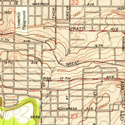 United States Geological Survey Spokane NE, WA (1950, 24000-Scale) digital map