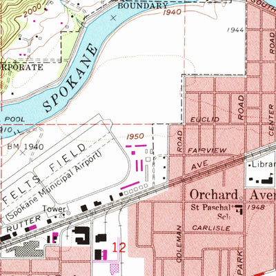 United States Geological Survey Spokane NE, WA (1973, 24000-Scale) digital map