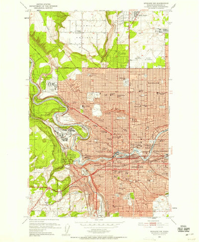 United States Geological Survey Spokane NW, WA (1950, 24000-Scale) digital map