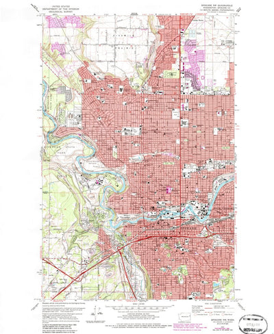 United States Geological Survey Spokane NW, WA (1974, 24000-Scale) digital map