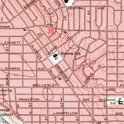 United States Geological Survey Spokane NW, WA (1974, 24000-Scale) digital map