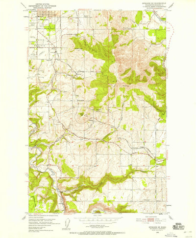 United States Geological Survey Spokane SE, WA (1950, 24000-Scale) digital map