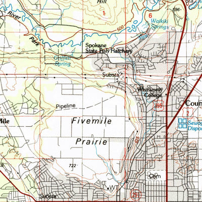 United States Geological Survey Spokane, WA-ID (1987, 100000-Scale) digital map