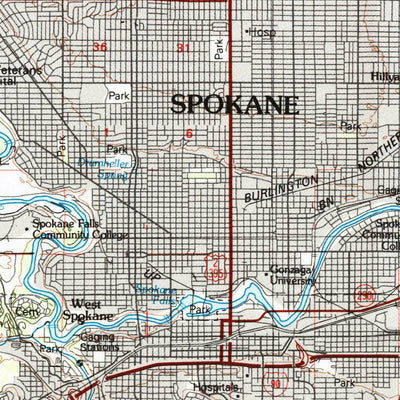 United States Geological Survey Spokane, WA-ID (1987, 100000-Scale) digital map
