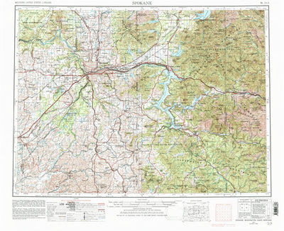United States Geological Survey Spokane, WA-ID-MT (1955, 250000-Scale) digital map