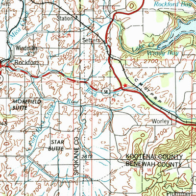 United States Geological Survey Spokane, WA-ID-MT (1955, 250000-Scale) digital map