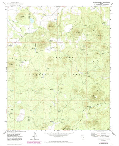 United States Geological Survey Sponseller Mountain, AZ (1976, 24000-Scale) digital map
