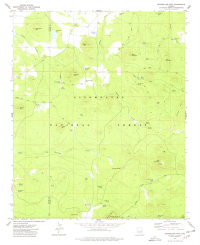 United States Geological Survey Sponseller Mountain, AZ (1977, 24000-Scale) digital map