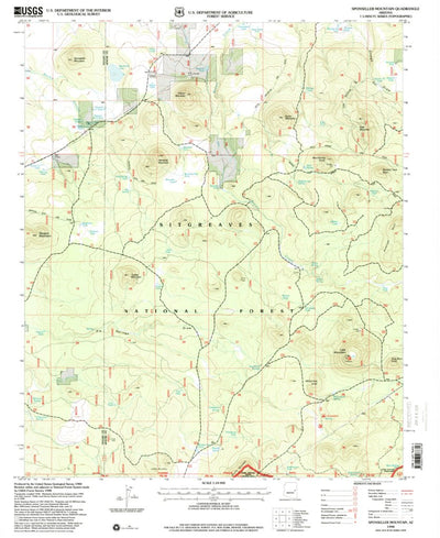 United States Geological Survey Sponseller Mountain, AZ (1998, 24000-Scale) digital map