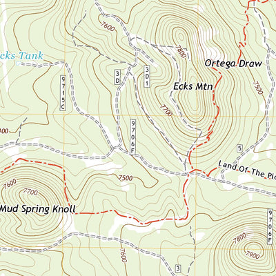 United States Geological Survey Sponseller Mountain, AZ (2021, 24000-Scale) digital map