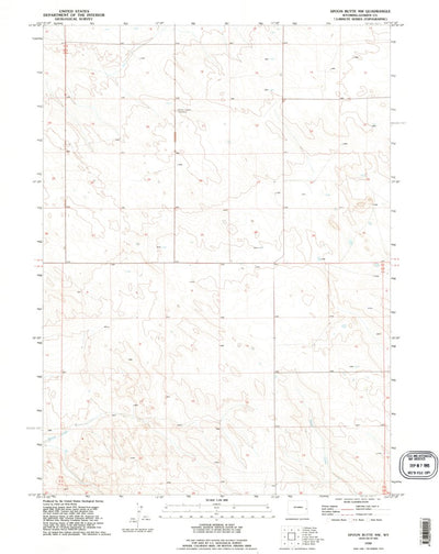 United States Geological Survey Spoon Butte NW, WY (1990, 24000-Scale) digital map