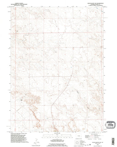 United States Geological Survey Spoon Butte SW, WY (1990, 24000-Scale) digital map