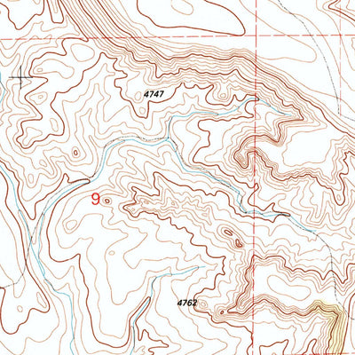 United States Geological Survey Spoon Butte, WY-NE (1990, 24000-Scale) digital map
