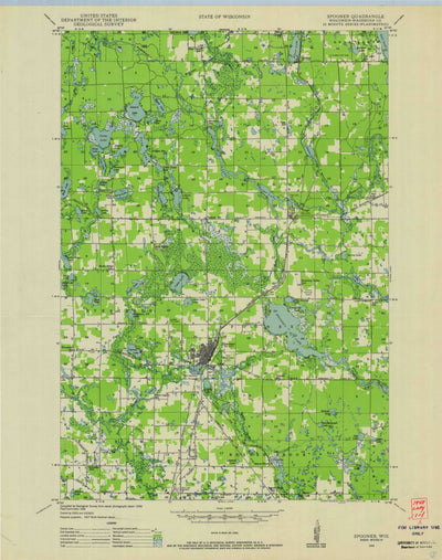 United States Geological Survey Spooner, WI (1948, 48000-Scale) digital map