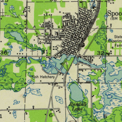 United States Geological Survey Spooner, WI (1948, 48000-Scale) digital map