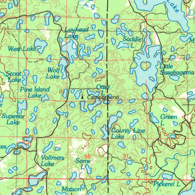 United States Geological Survey Spooner, WI (1980, 100000-Scale) digital map