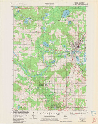 United States Geological Survey Spooner, WI (1982, 24000-Scale) digital map