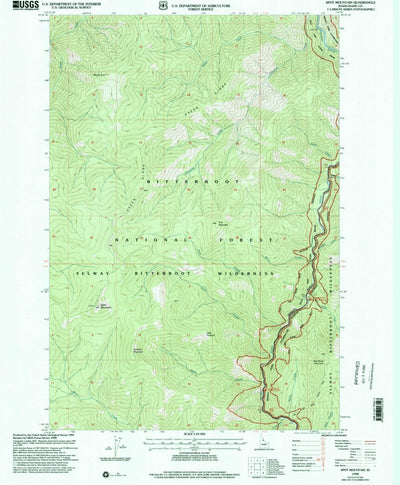 United States Geological Survey Spot Mountain, ID (1998, 24000-Scale) digital map
