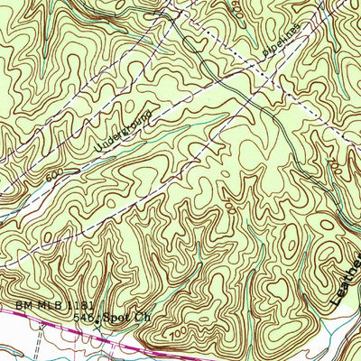 United States Geological Survey Spot, TN (1952, 24000-Scale) digital map