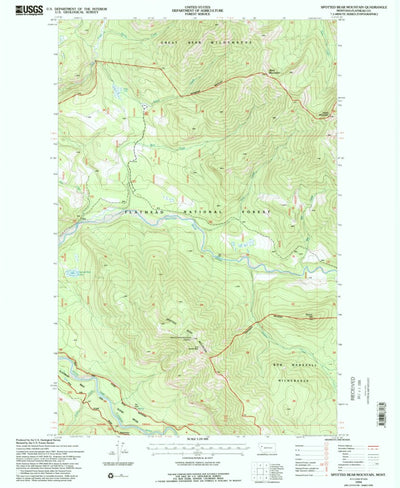 United States Geological Survey Spotted Bear Mountain, MT (1994, 24000-Scale) digital map
