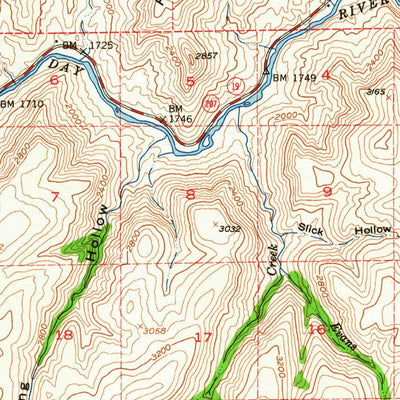 United States Geological Survey Spray, OR (1953, 62500-Scale) digital map