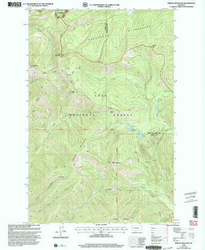 United States Geological Survey Spread Mountain, MT (1999, 24000-Scale) digital map