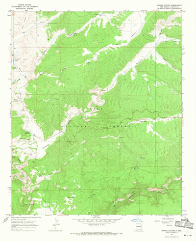 United States Geological Survey Spring Canyon, NM (1967, 24000-Scale) digital map