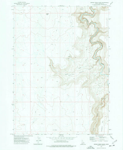 United States Geological Survey Spring Creek Basin, ID (1973, 24000-Scale) digital map
