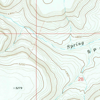 United States Geological Survey Spring Creek Basin, ID (1973, 24000-Scale) digital map