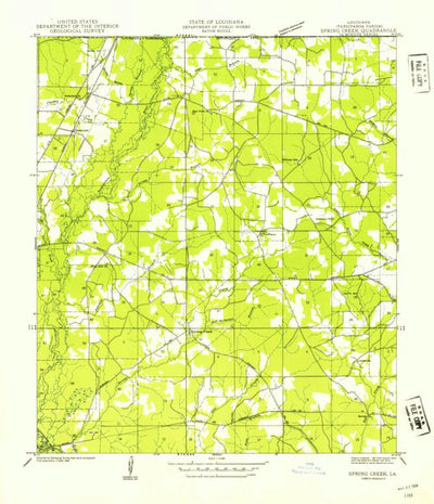 United States Geological Survey Spring Creek, LA-MS (1940, 31680-Scale) digital map
