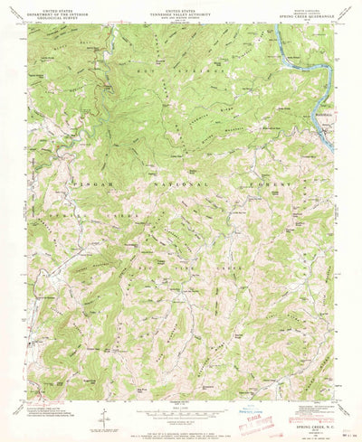 United States Geological Survey Spring Creek, NC (1946, 24000-Scale) digital map