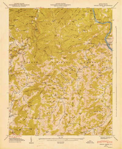 United States Geological Survey Spring Creek, NC (1947, 24000-Scale) digital map
