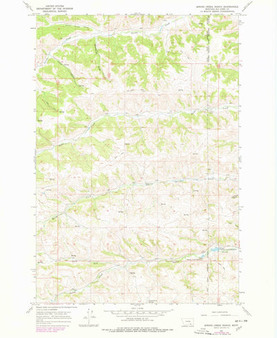 United States Geological Survey Spring Creek Ranch, MT (1967, 24000-Scale) digital map