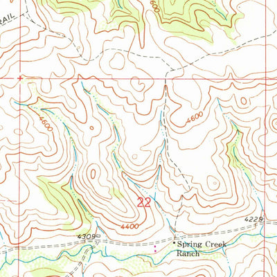 United States Geological Survey Spring Creek Ranch, MT (1967, 24000-Scale) digital map