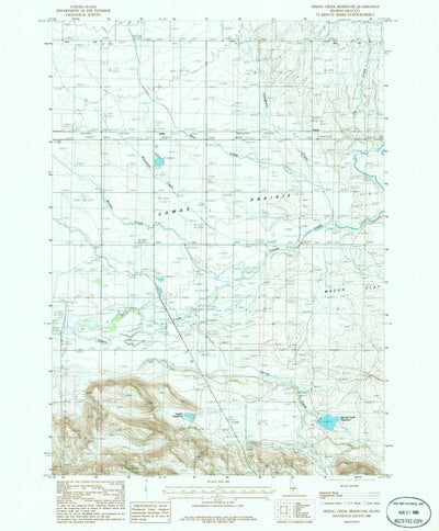 United States Geological Survey Spring Creek Reservoir, ID (1986, 24000-Scale) digital map