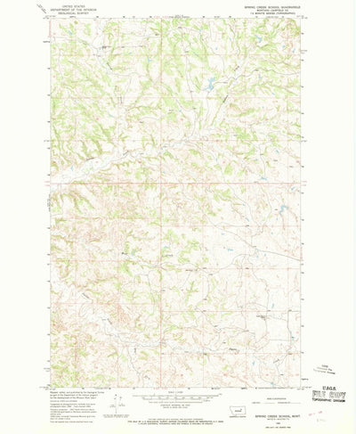 United States Geological Survey Spring Creek School, MT (1965, 24000-Scale) digital map