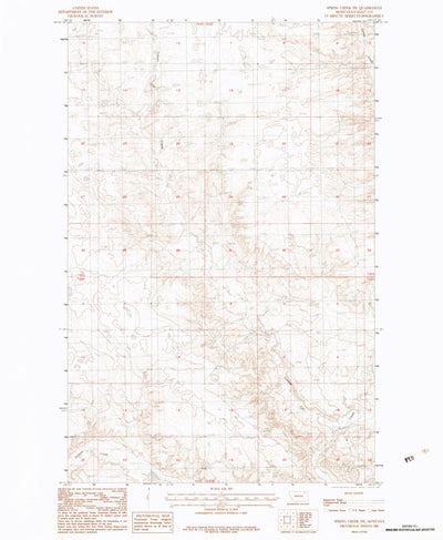 United States Geological Survey Spring Creek SW, MT (1983, 24000-Scale) digital map