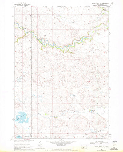 United States Geological Survey Spring Creek SW, SD (1969, 24000-Scale) digital map