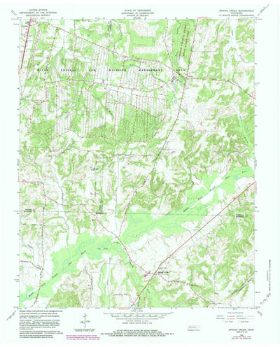 United States Geological Survey Spring Creek, TN (1966, 24000-Scale) digital map