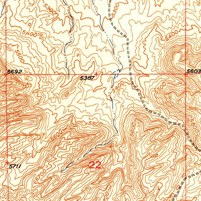 United States Geological Survey Spring Creek, WY (1950, 24000-Scale) digital map