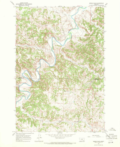 United States Geological Survey Spring Gulch, MT (1967, 24000-Scale) digital map