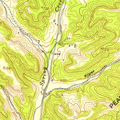 United States Geological Survey Spring Lick, KY (1954, 24000-Scale) digital map