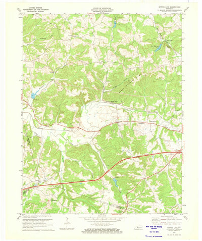United States Geological Survey Spring Lick, KY (1971, 24000-Scale) digital map