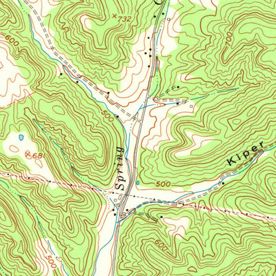 United States Geological Survey Spring Lick, KY (1971, 24000-Scale) digital map