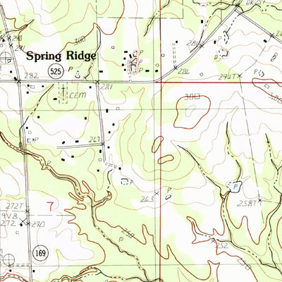 United States Geological Survey Spring Ridge, LA (1982, 24000-Scale) digital map