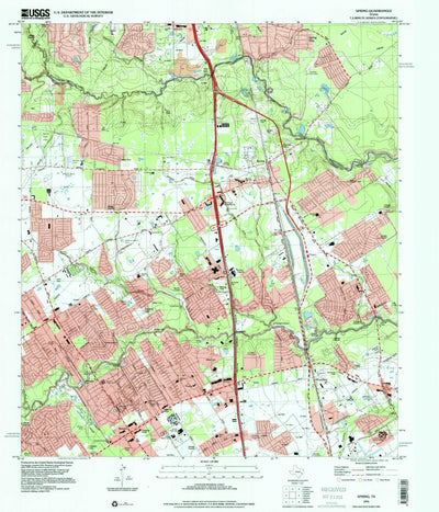 United States Geological Survey Spring, TX (1995, 24000-Scale) digital map