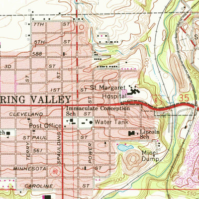 United States Geological Survey Spring Valley, IL (1966, 24000-Scale) digital map