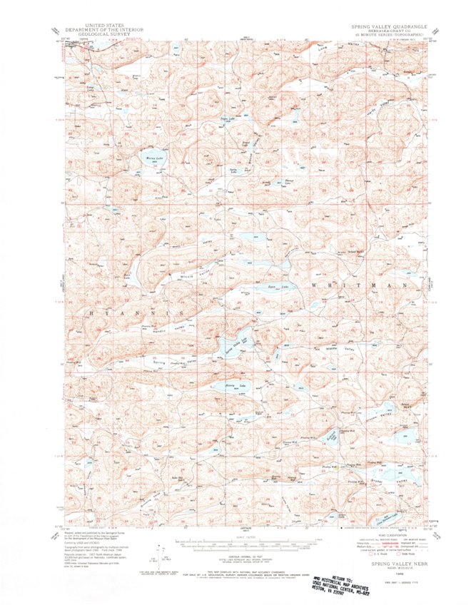 Spring Valley, NE (1948, 62500-Scale) Map by United States Geological ...