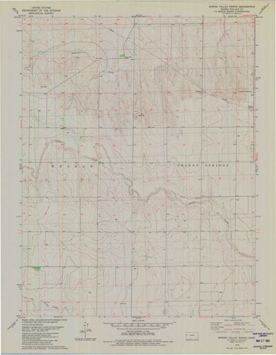 United States Geological Survey Spring Valley Ranch, KS (1979, 24000-Scale) digital map