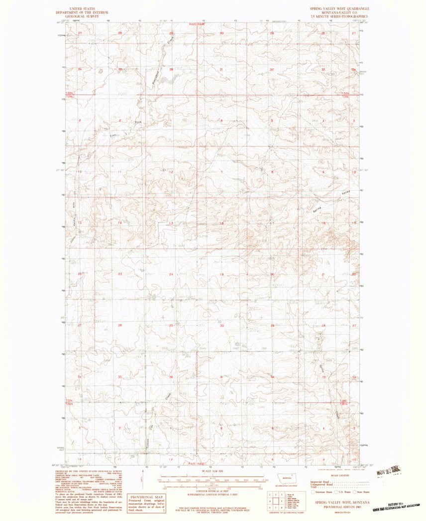 Spring Valley West Spring Valley West, MT (1983, 24000-Scale) Map by United States ...